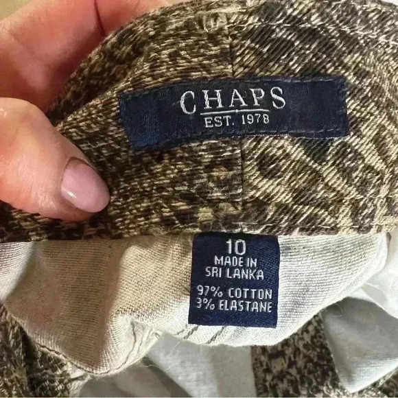 Chaps Snakeskin Print Denim Mini Skirt - Size 10 - Picture 7 of 7